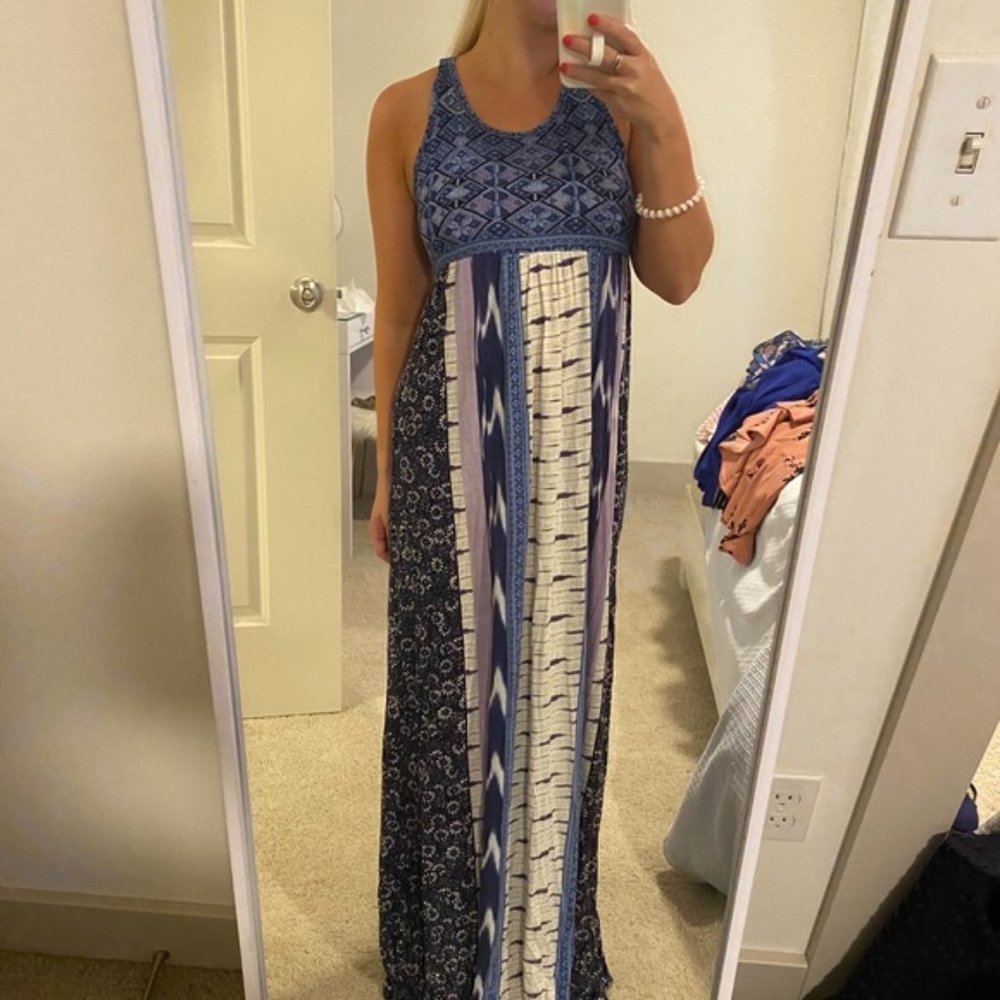 Bloomingdales Aqua Maxi Dress